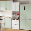Merax 200cm hohe Küchenschränke, Lagerschränke, Türen, Schubladen, Mikrowellenregale, Hochschränke mit Kippschutz, Sideboards freistehende Multifunktionsschränke für Esszimmer, Wohnzimmer weiß Bild 2