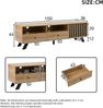 Merax 150cm TV-Schrank, FernseherSchrank mit 2 Schubladen, Lowboard mit einem Schrank, 150cm breit, Geeignet für 60-Zoll-Fernseher, Holzfarbe Bild 4