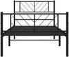 vidaXL Bettgestell mit Kopf- und Fußteil, Metall, Schwarz, 80x200 cm Bild 5