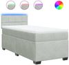 vidaXL Boxspringbett mit Matratze Hellgrau 90x190 cm Samt 3288498 Bild 2