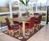 4er-Set Esszimmerstuhl Stuhl Küchenstuhl Littau ~ Leder, rot helle Beine Bild 4