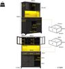 Hochschrank H 180 x T 38,4 x B 105 cm, LED-App-Steuerung, Schiebetür im Scheunenstil, MDF schwarz Bild 3