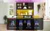 Hochschrank H 180 x T 38,4 x B 105 cm, LED-App-Steuerung, Schiebetür im Scheunenstil, MDF schwarz Bild 5