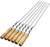 BAYLI Grillspieß 12er Set Schaschlikspieß 60 cm mit Holzgriff – Rostfreier Grillspieß Bild 2