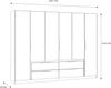 Drehtürenschrank >LUANO< 4 Schubladen, 6 Türen, Weiss / Weiss Glanz - 269,7x210,5x60cm (BxHxT) Bild 5