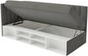 Selsey 'Ventrio' Jugendbett linksseitig mit Regalen, Easy-Clean-Samtbezug, dunkelgrau, 90x200 cm Bild 4