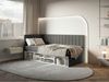 Selsey 'Ventrio' Jugendbett linksseitig mit Regalen, Easy-Clean-Samtbezug, dunkelgrau, 90x200 cm Bild 3