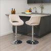 CLP Barhocker Milet Stoffbezug höhenverstellbar drehbar mit Rückenlehne,creme chrom Bild 3