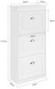 SoBuy FSR94-W Schuhschrank, MDF, Lackiert, Weiß, 53 x 117 x 24 cm Bild 3