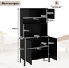 Küchenschrank mit Ladestation 164 cm hoher Weinschrank mit Weinglashalter Buffet-Sideboard Schwarz Bild 2