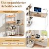 Schreibtisch mit Ladestation 120 x 65 cm Computertisch mit offenem Bücherregal Natur Bild 5