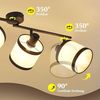 ZMH Deckenstrahler 4-flammig Deckenspot Schwarz LED Deckenleuchte E14 Vintage Spotlight Stoff schwenkbar 350° für Schlafzimmer Wohnzimmer Küche Lernzimmer Ohne Leuchtmittel Bild 2