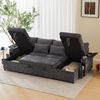 Schlafsofa, Chenille mit Stauraum & Getränkehaltern, 272x131x84 cm, Grau Bild 3