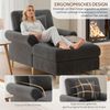 Merax Gepolsterter Relaxsessel, klappbarer Schlafsessel, bequemer Lesesessel, Lounge-Sessel, XXL großer Lesesessel, samtbezogener Lounge-Sessel, Sitzsack für Wohn- und Schlafzimmer, Grau Bild 5