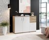 Sideboard >BC 1040< 3 Türen, 2 Schubladen, eiche rustica Dekor/ weiß - 120x84x35cm (BxHxT) Bild 2