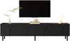Dreidimensional geschwungenen Linien,TV-Schrank Lowboard Vier Türen zwei separate Staurräume Metallfüße Wohnzimmer Bild 1