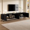 Dreidimensional geschwungenen Linien,TV-Schrank Lowboard Vier Türen zwei separate Staurräume Metallfüße Wohnzimmer Bild 3