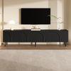 Dreidimensional geschwungenen Linien,TV-Schrank Lowboard Vier Türen zwei separate Staurräume Metallfüße Wohnzimmer Bild 2