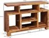 Sideboard Sheesham Massivholz 115 x 76 x 40 cm Landhaus-Stil, Fernseh-Kommode mit Staufächern, TV-Schrank Anrichte Echt-Holz mit 4 Standbeinen Bild 4