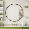 Runder Wandspiegel 80CM aus Bronze mit Metallrahmen – Ideal für Bad, Wohnzimmer, Schlafzimmer und Flur Bild 3