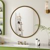 Runder Wandspiegel 80CM aus Bronze mit Metallrahmen – Ideal für Bad, Wohnzimmer, Schlafzimmer und Flur Bild 2