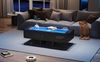 Merax 100*50*35cm Couchtisch, Hochglanz Sofatisch, Wohnzimmertisch mit Schubladen, Kaffeetisch mit LED-Licht, Glasplatte, Schwarz Bild 3