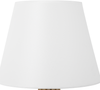 'Agueda' Tischlampe Weiß Holz 36 cm Stoffschirm Lampenfuß in Gitteroptik Kabel mit Schalter Landhausstil Bild 4