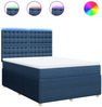 vidaXL Boxspringbett mit Matratze Blau 140x190 cm Stoff 3294371 Bild 2