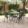 vidaXL Garten Essgruppe 5 pcs Schwarz Aluminium 3334709 Bild 4