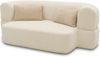 DOMO. collection Sofa 700 019, 2-Sitzer Schlafsofa, ovale Form, Schlaffunktion, mit Nierenkissen, Federkern Polsterung, 2er Couch, 208 x 115 x 78 (BxTxH), creme Bild 3