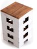 Hocker BRICK 48 Mahagoni Massivholz 06 weiß-landhaus Bild 3