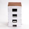 Hocker BRICK 48 Mahagoni Massivholz 06 weiß-landhaus Bild 2