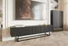 Selsey 'Veldio' TV-Lowboard 2-türig, schwarz mit Metallgestell, ca. 46 x 175 x 32 cm Bild 3