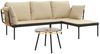 vidaXL 3-tlg. Garten-Lounge-Set mit Kissen Beige Poly Rattan 364108 Bild 3