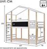 Kinderbett Baumhaus mit Leiter 90x200 cm, Hochbett für Kinder– 2x Lattenrost- Natur & Weiß Bild 2