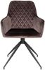 House Nordic Esszimmerstuhl mit Drehumdrehung, Samt, Pilz, schwarze Beine, HN1208 Bild 2