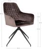 House Nordic Esszimmerstuhl mit Drehumdrehung, Samt, Pilz, schwarze Beine, HN1208 Bild 5