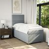vidaXL Boxspringbett mit Matratze Hellgrau 90x200 cm Stoff 3292664 Bild 4