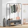 vidaXL Kleiderständer Grau 100 x 44 x 160 cm Holzwerkstoff 868454 Bild 4