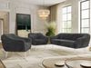 Wohnzimmerset PIRS 1-1-3, Skandinavisches 3-Sitzer Sofa mit Sesseln, Sofa mit Wellenfederung, weiße Füße, Skandinavisches Möbelset - Grau Cord Bild 4