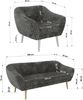Wohnzimmerset PIRS 1-1-3, Skandinavisches 3-Sitzer Sofa mit Sesseln, Sofa mit Wellenfederung, weiße Füße, Skandinavisches Möbelset - Grau Cord Bild 5