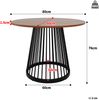 Esstisch 80x80x76 cm, MDF Walnussplatte mit schwarzem Metalllgestell, modernes platzsparendes Design,Schwarz und Walnuss Bild 4