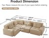 Ecksofa Beige aus Cordstoff, modular, ohne Aufbau, mit breiten Armlehnen und rutschfestem Stand,69 x 382 x 104 cm Bild 5