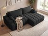 GRAINGOLD Ecksofa L-Form Caleo, Wohnzimmer Ecksofa, mit Schlaffunktion und Bettkasten, Velour-Stoff, Schwarz, Rechts Bild 4
