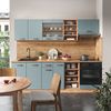 Küchenzeile R-Line Blau-Grau/Goldkraft Eiche 240 cm , AP Anthrazit Vicco Bild 4