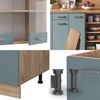 Küchenzeile R-Line Blau-Grau/Goldkraft Eiche 240 cm , AP Anthrazit Vicco Bild 5