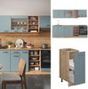 Küchenzeile R-Line Blau-Grau/Goldkraft Eiche 240 cm , AP Anthrazit Vicco Bild 2