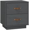 vidaXL Nachttisch Grau 40x34x45 cm Massivholz Kiefer 818329 Bild 2