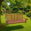 Schaukelbank TABEL - Holz Teak 120x70x61 cm | Hängebank Gartenschaukel Zum Aufhängen Veranda-Schaukel Bild 3