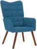 vidaXL Relaxsessel mit Hocker Blau Samt 4016831 Bild 4